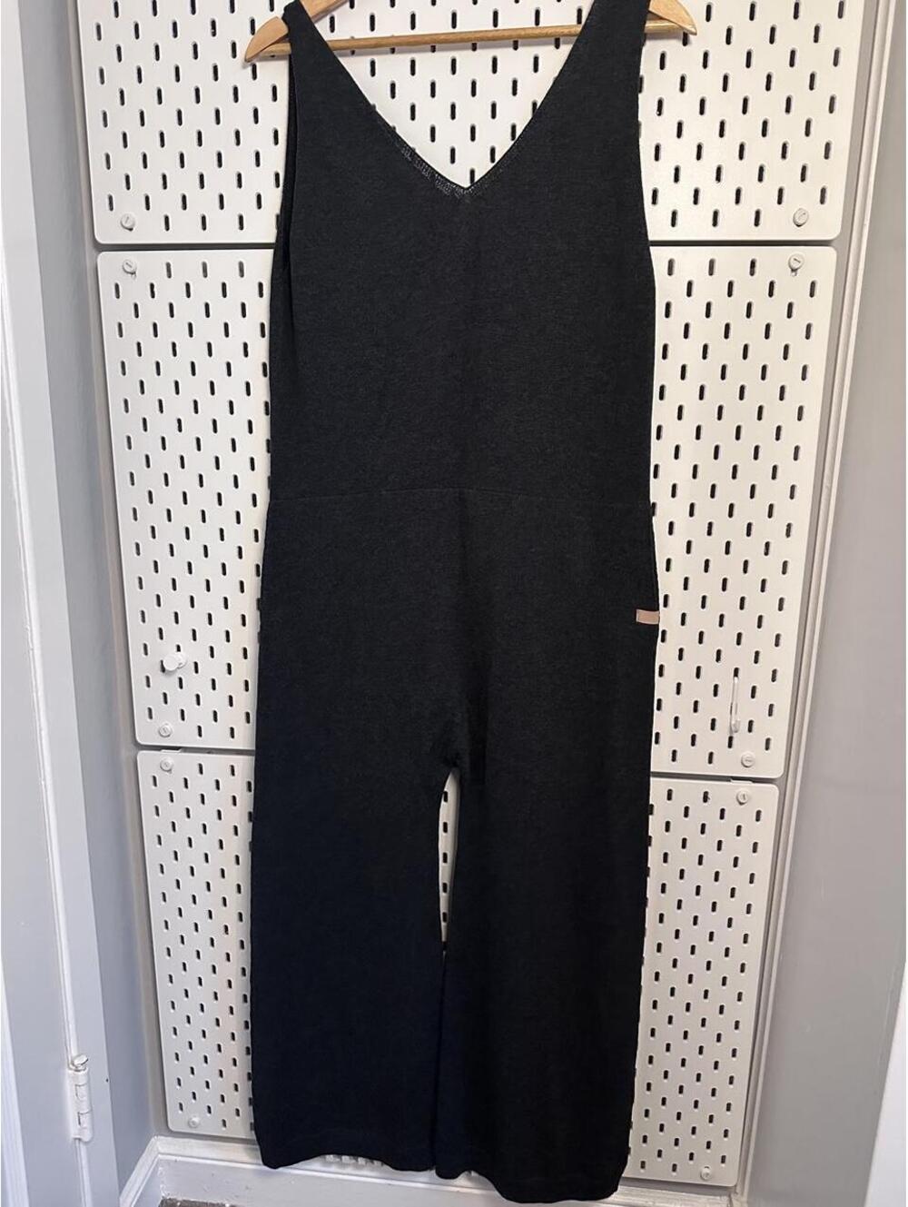 LUNYA Pima Cotton Royal Alpaca Wide Leg Jumpsuit Black Size S NWOT